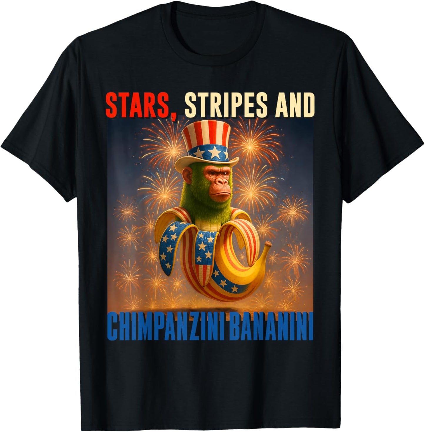AI July 4th Joke Italian Brainrot Meme Chimpanzini Bananini T-Shirt
