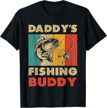 Funny Fishing Daddy's Fishing Buddy Vintage Fishing T-Shirt