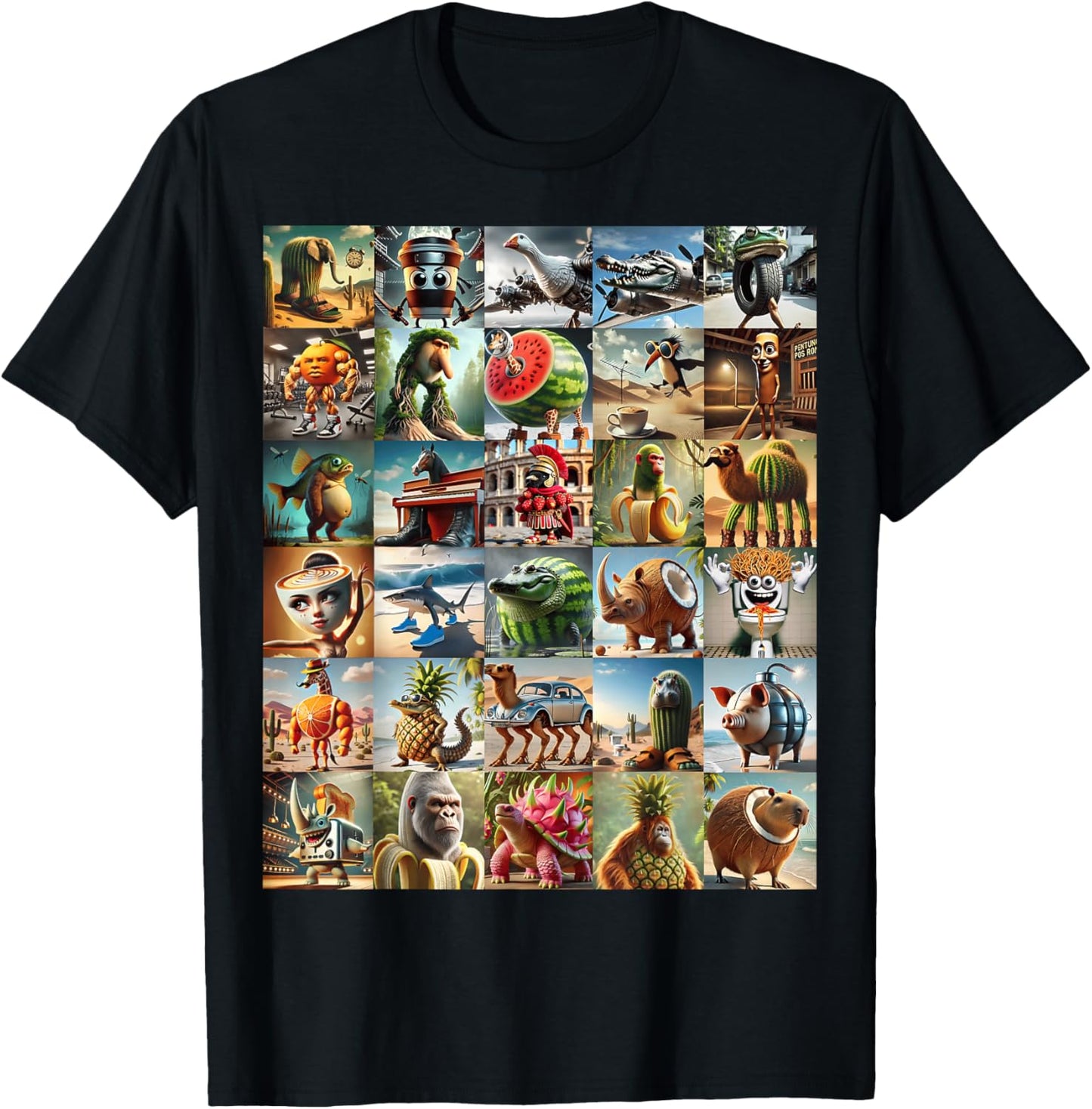Funny Meme Italian Brianrot All Stars Characters Squad T-Shirt