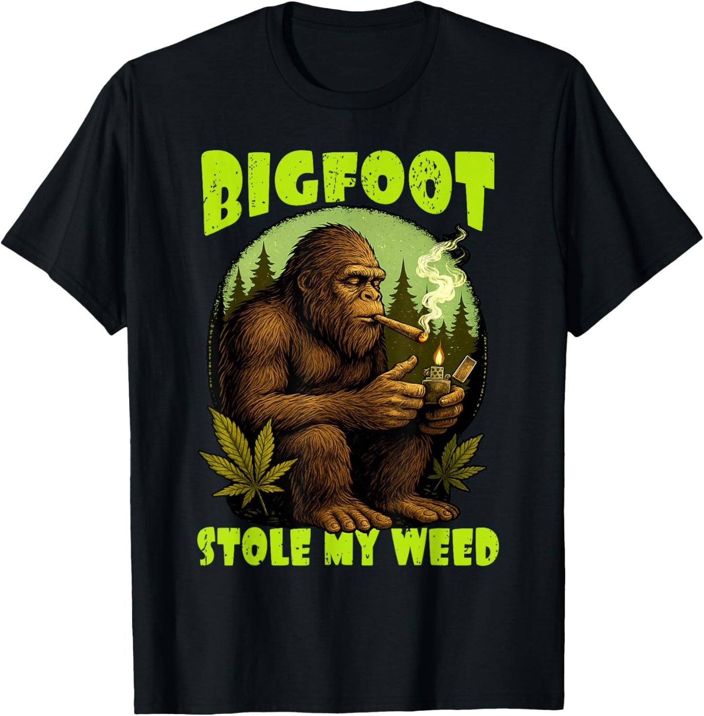 Cannabis Weed Lover Bigfoot Smoking Bigfoot Stole My Weed T-Shirt