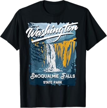 Snoqualmie Falls State Park Washington Evergreen State Tee T-Shirt