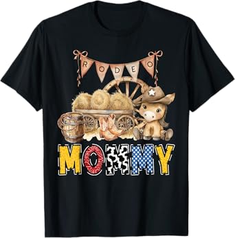 Rodeo Mommy Western Cowboy Birthday Family Matching T-Shirt