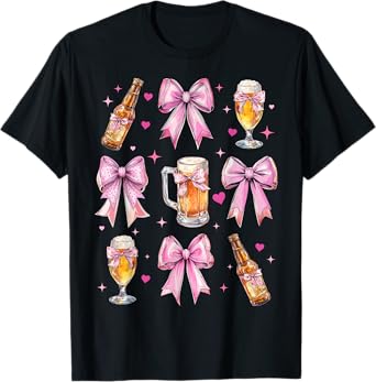 Craft Beer Brewer Brewery Homebrew IPA Girl Coquette Bow Mom T-Shirt