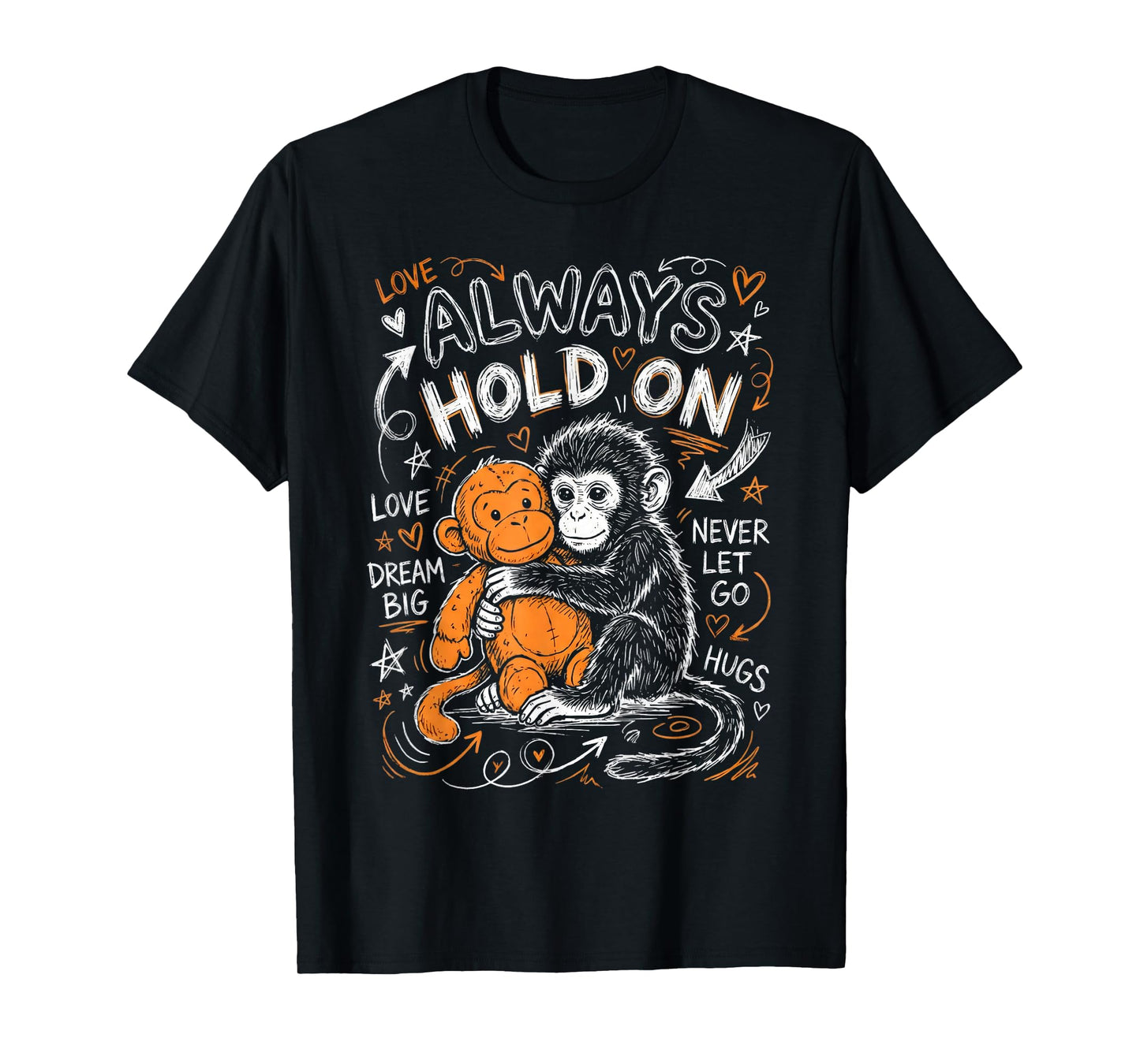 Punch Monkey Cute Baby Funny Animal T-Shirt - T-Shirt | Black