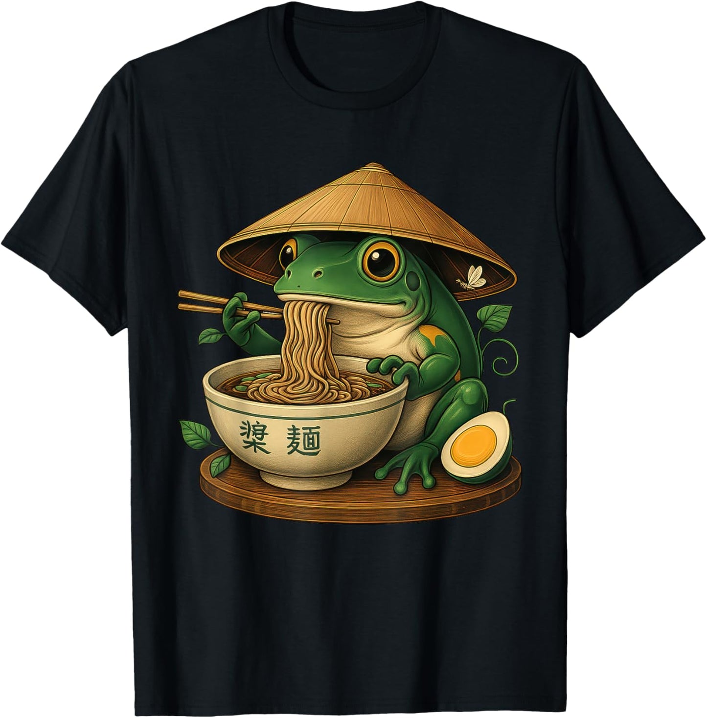 Frog Eating Ramen Kawaii Neko Japanese Noodles Anime Lovers T-Shirt