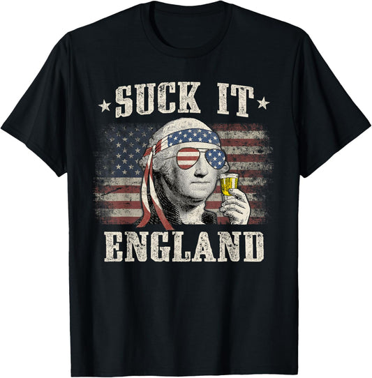 Suck It England Funny 4th Of July George Washington 1776 T-shirt