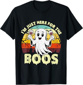 I'm Just Here for The Boos Halloween Ghost Cute Funny Women T-Shirt
