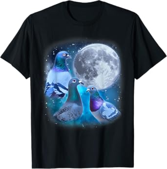 Funny Pigeons Howling at the Moon - Funny Pigeon meme T-Shirt