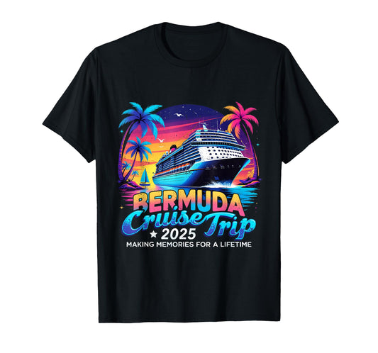 Bermuda Cruise Trip 2025 Sunset Vacation Gift T-Shirt