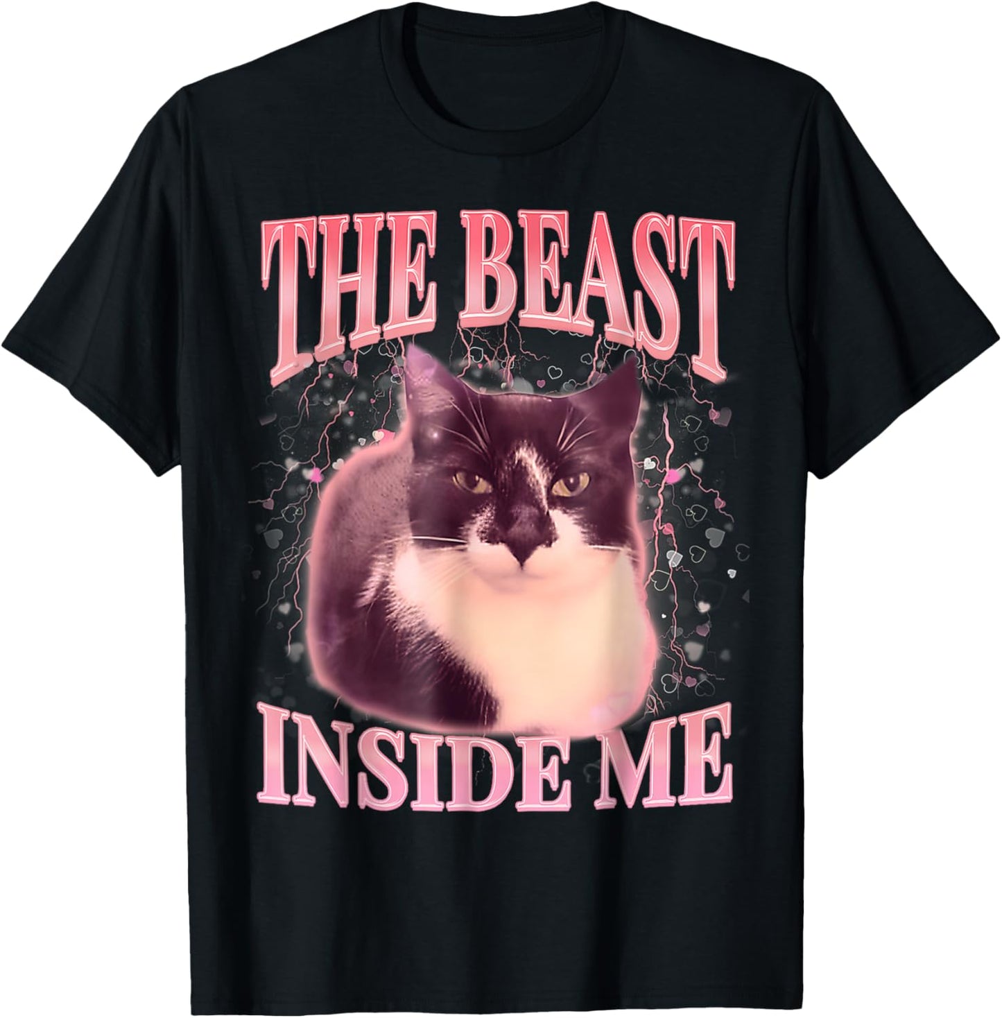 Funny The Beast Inside Me Silly Cat Meme Humor Saying T-Shirt
