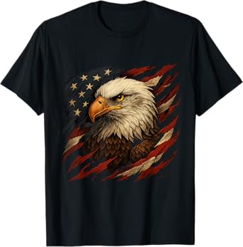 American Bald Eagle, American flag, Vintage USA Flag T-Shirt
