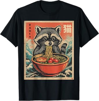 Anime Raccoon Ramen Japanese Funny Kawaii Gift Men Women Kid T-Shirt