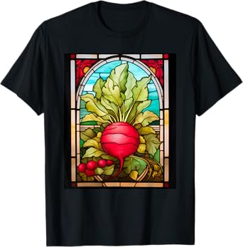 Stained Glass Style Radish T-Shirt