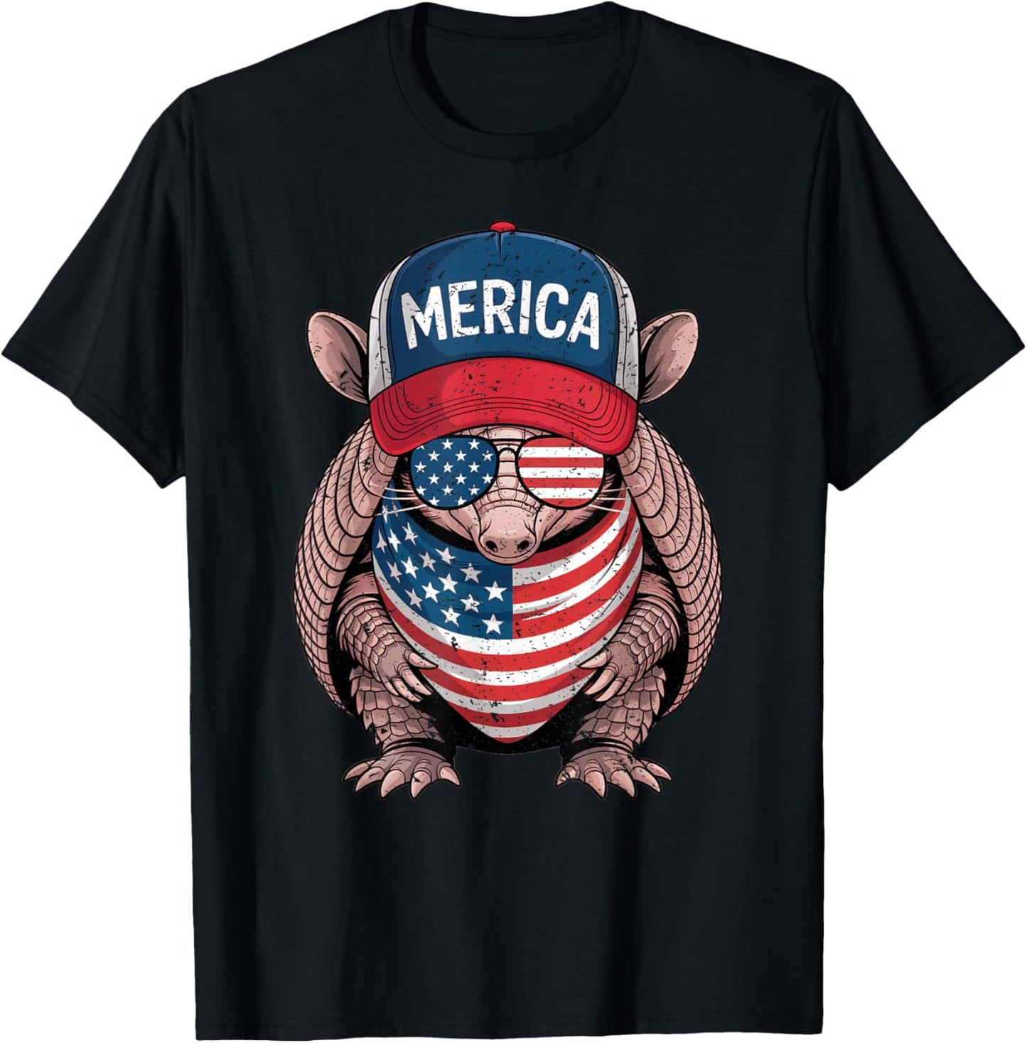Armadillo 4th Of July Us American Flag Patriotic T-shirt