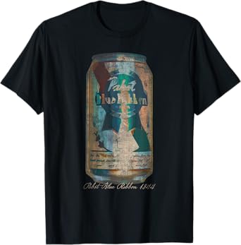 Pabst Blue Ribbon Unisex-Adults Painted Artwork PBR Beer Can T-Shirt, Black, Small, Short Sleeve, Classic Fit, Machine-Washable, Soft Fabric