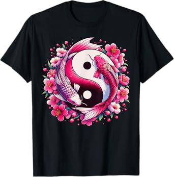 Koi Carp Fish Cherry Blossom Japanese Sakura Nishikigoi Fish T-Shirt