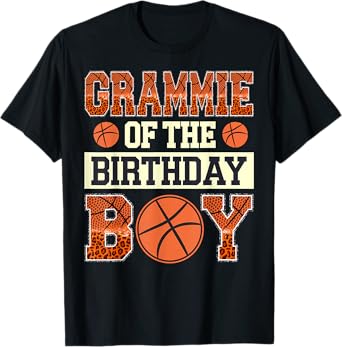 Grammie Of The Birthday Boy Basketball Baller Game Day T-Shirt