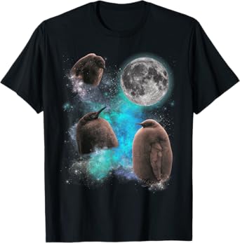 Three Pesto Penguin Moon Funny Pesto Penguin T-Shirt