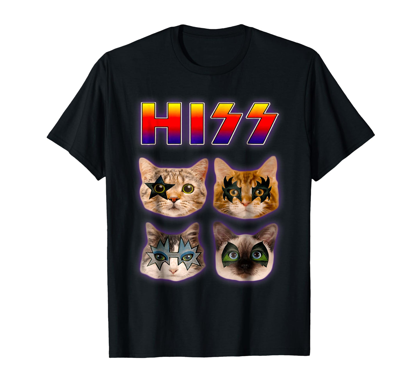 Hiss Funny Cats Kittens Rock Rockin T-Shirt