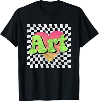 Art Teacher or Art Lover Heart Vintage Retro T-Shirt