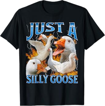 Silly Goose Funny Meme Bootleg Y2K Graphic T-Shirt