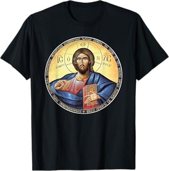 Jesus Christ Pantocrator Orthodox Byzantine Icon T-Shirt