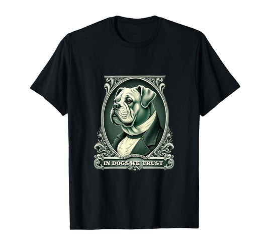 In English Bulldog We Trust Funny Vintage Bulldog Dog T-Shirt