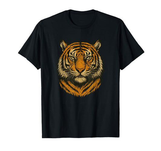 Vintage Tiger Head Graphic Art Shirt for Wildlife Lovers T-Shirt