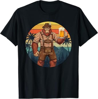 Bigfoot German Beer Oktoberfest October Fall Festival Fun T-Shirt