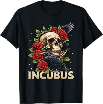 Incubus Crow Left Skull Flower Halloween Costume T-Shirt