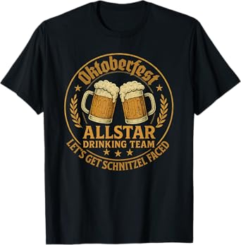 Oktoberfest Allstar Drinking Team Let's Get Schnitzl Faced T-Shirt