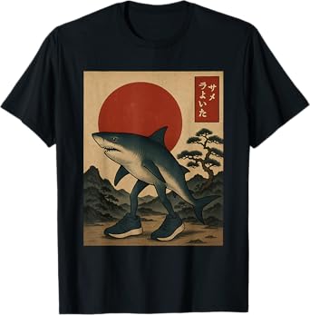 Tralalero Tralala Funny Shark Meme Italian Japanese Style T-Shirt