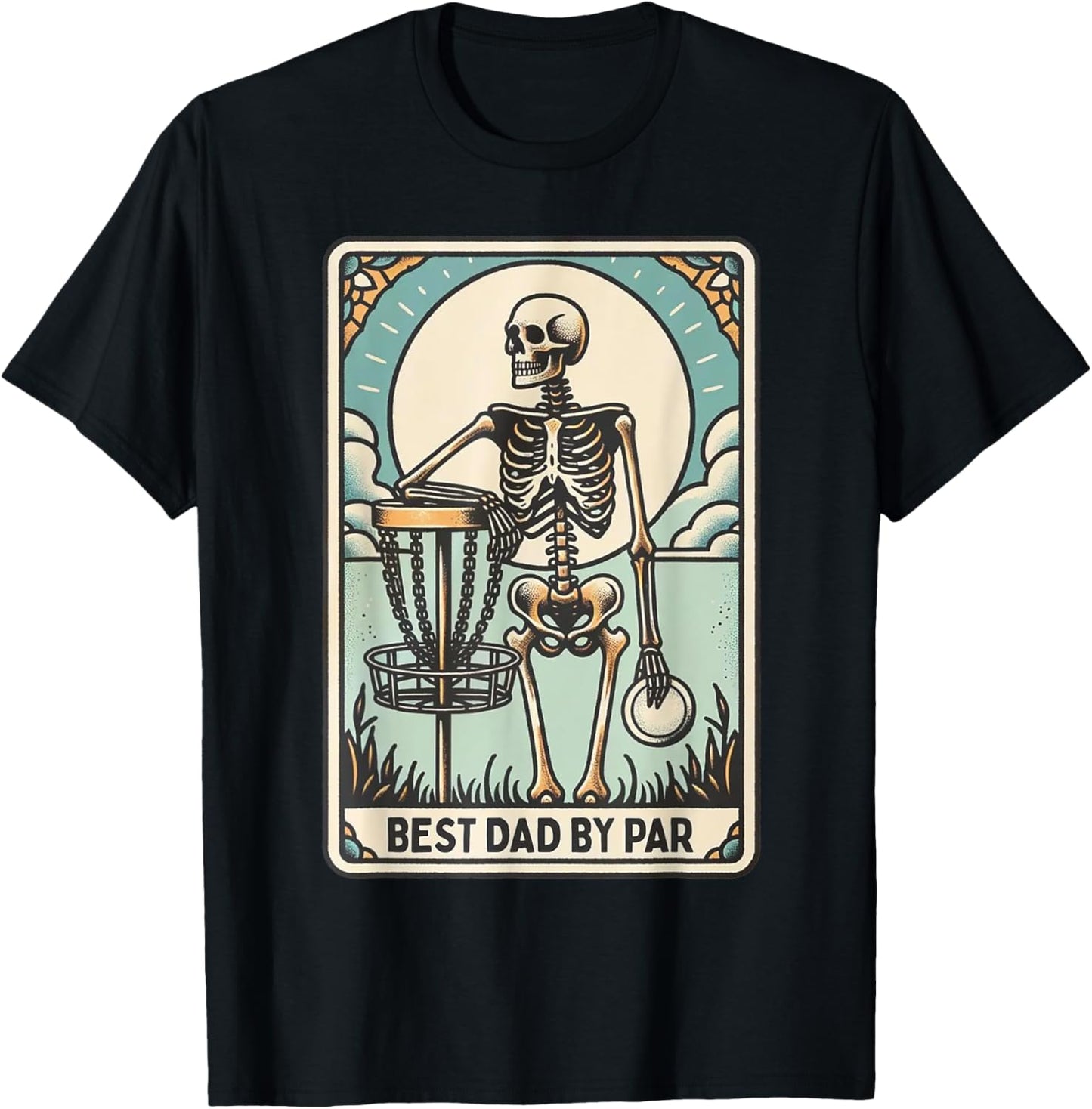 Best Dad By Par - Disc Golf Dad Skeleton T-Shirt