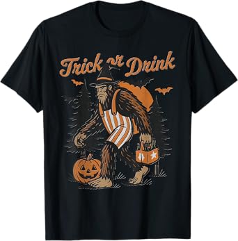 Funny Bigfoot Halloween Witch Beer Costume Fall Party T-Shirt