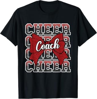 Red Funny Sport Loud Proud Cheer Coach Dad Father's Day T-Shirt