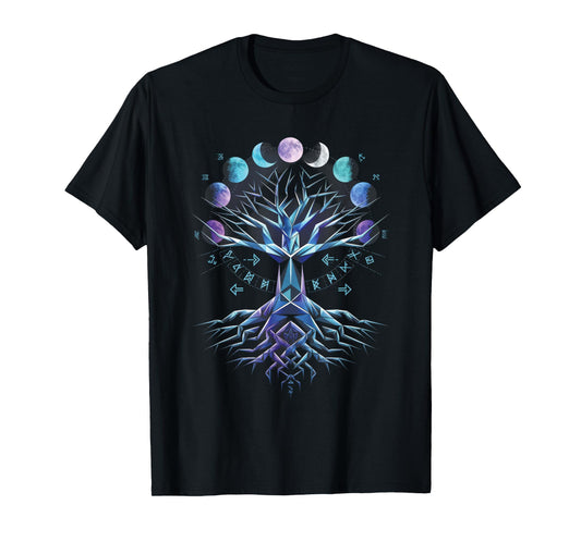 Yggdrasil Norse Tree Life Phases Viking T-Shirt