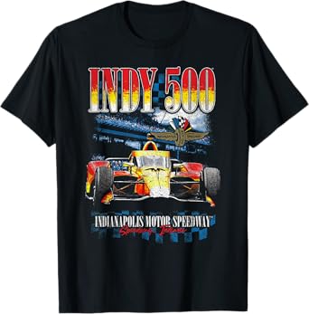 Indy 500 Indianapolis Motor Speedway Distressed Retro Poster T-Shirt