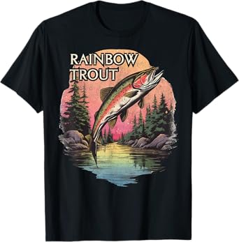 Rainbow Trout River Fishing, Vintage Rainbow Trout T-Shirt