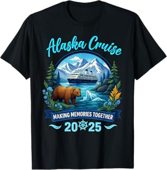 Funny Matching Family Friends And Group Alaska Cruise 2025 T-Shirt