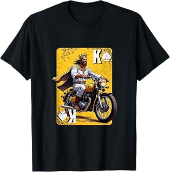 Vintage King Card Motorcycle Biker Motorcycling Guys Men T-Shirt