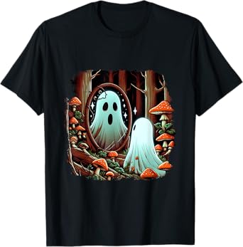Halloween Cottagecore Aesthetics Spooky Ghost Mushroom T-Shirt