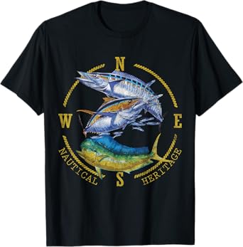 Fish Mahi Mahi Tuna Kingfish Nautical Heritage Fishing Gift T-Shirt