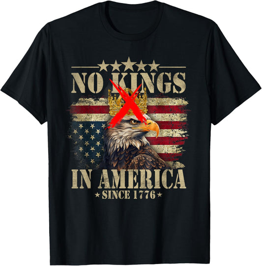 No Kings In America Since 1776 Vintage Liberty Usa Eagles T-shirt