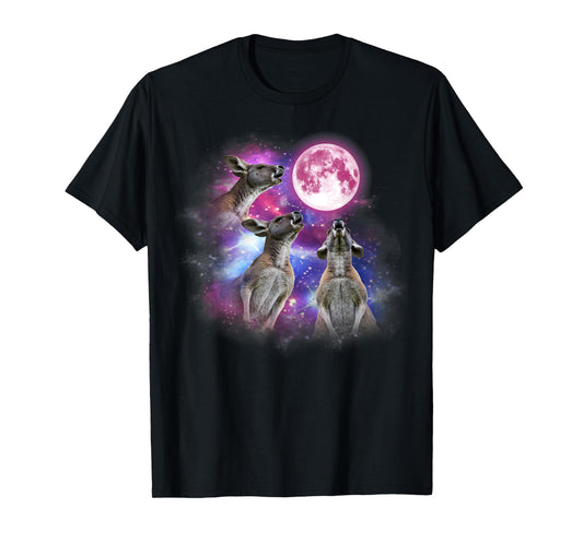 Kangaroo Howling At The Moon Wildlife colorful Kangaroo T-Shirt