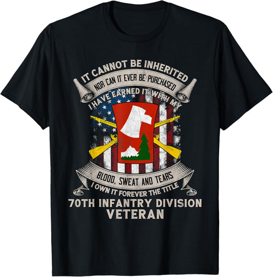 70th Infantry Division Veteran Vintage Wwii Gift Tee T-shirt