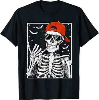 Skeleton Rock Hand Halloween Costume Cool Rock Music Rocker T-Shirt