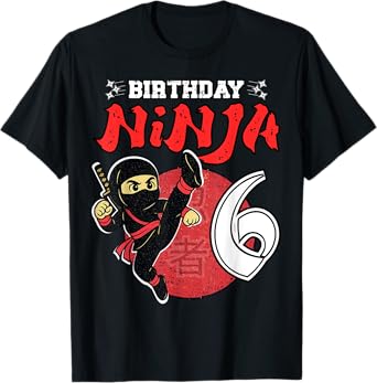 Birthday Ninja 6 year old Boy Funny Ninja 6th Birthday T-Shirt