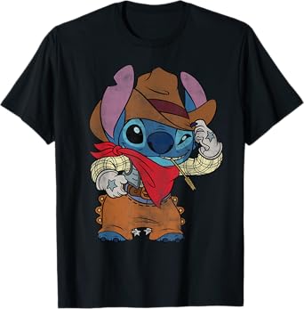 Disney Stitch Cowboy Costume Western Vintage Look T-Shirt