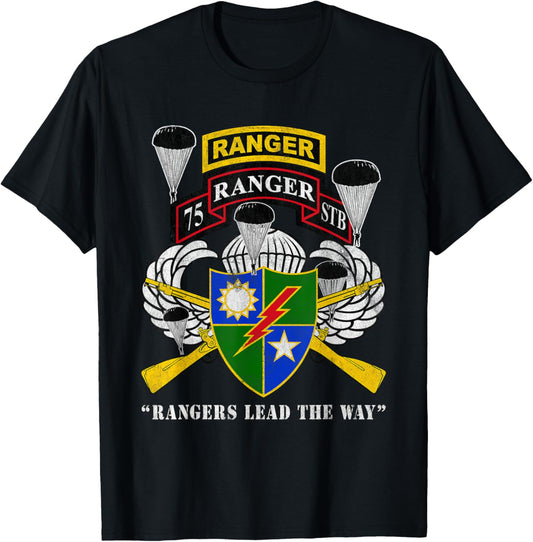 75th Ranger Regiment Parachutist Badge Rangers Lead The Way T-shirt