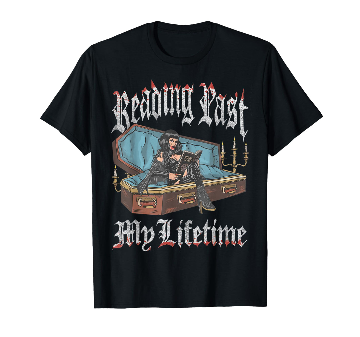 Vintage Retro Reading Past My Lifetime Graphic Tee T-Shirt